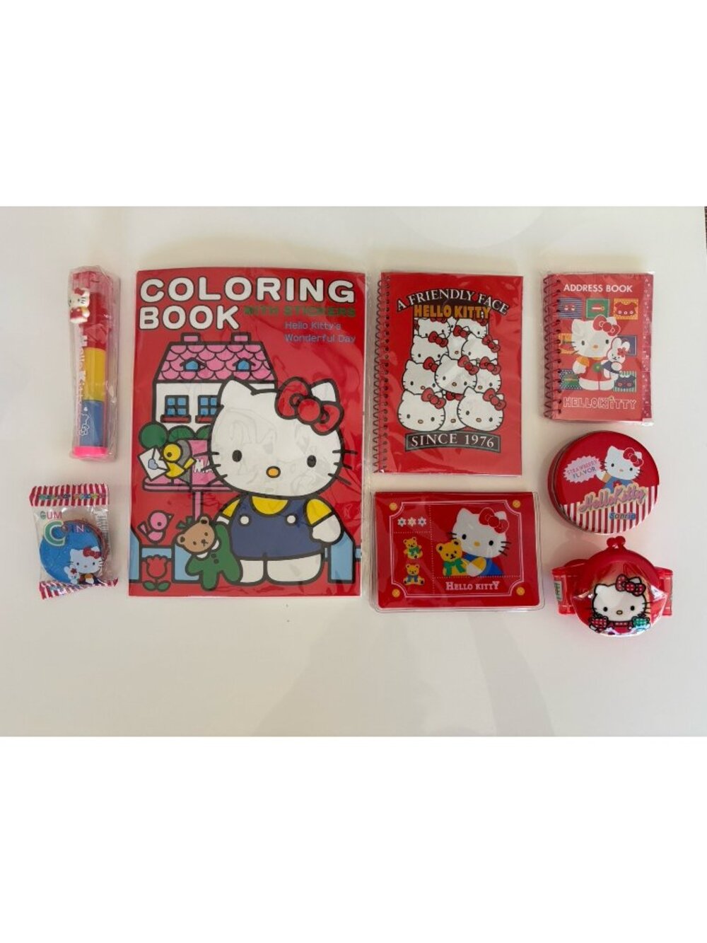 NEW Vintage Hello Kitty Wallet Coloring Book W Stickers Address Notebook Sanrio